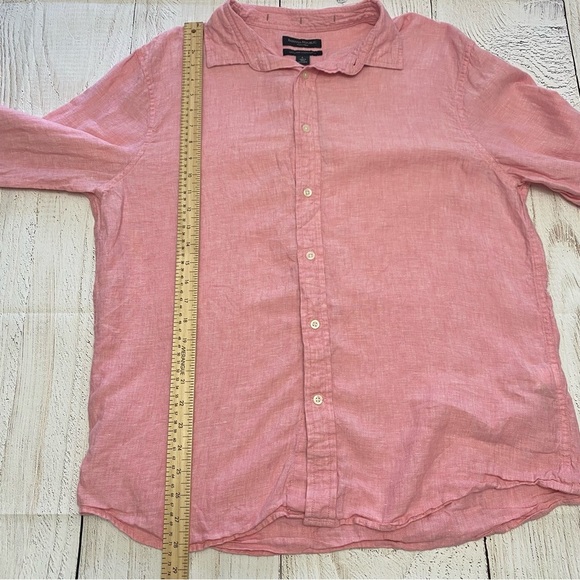 Banana Republic Soft Pink Linen Casual Button-Down Shirt Large - Picture 8 of 9